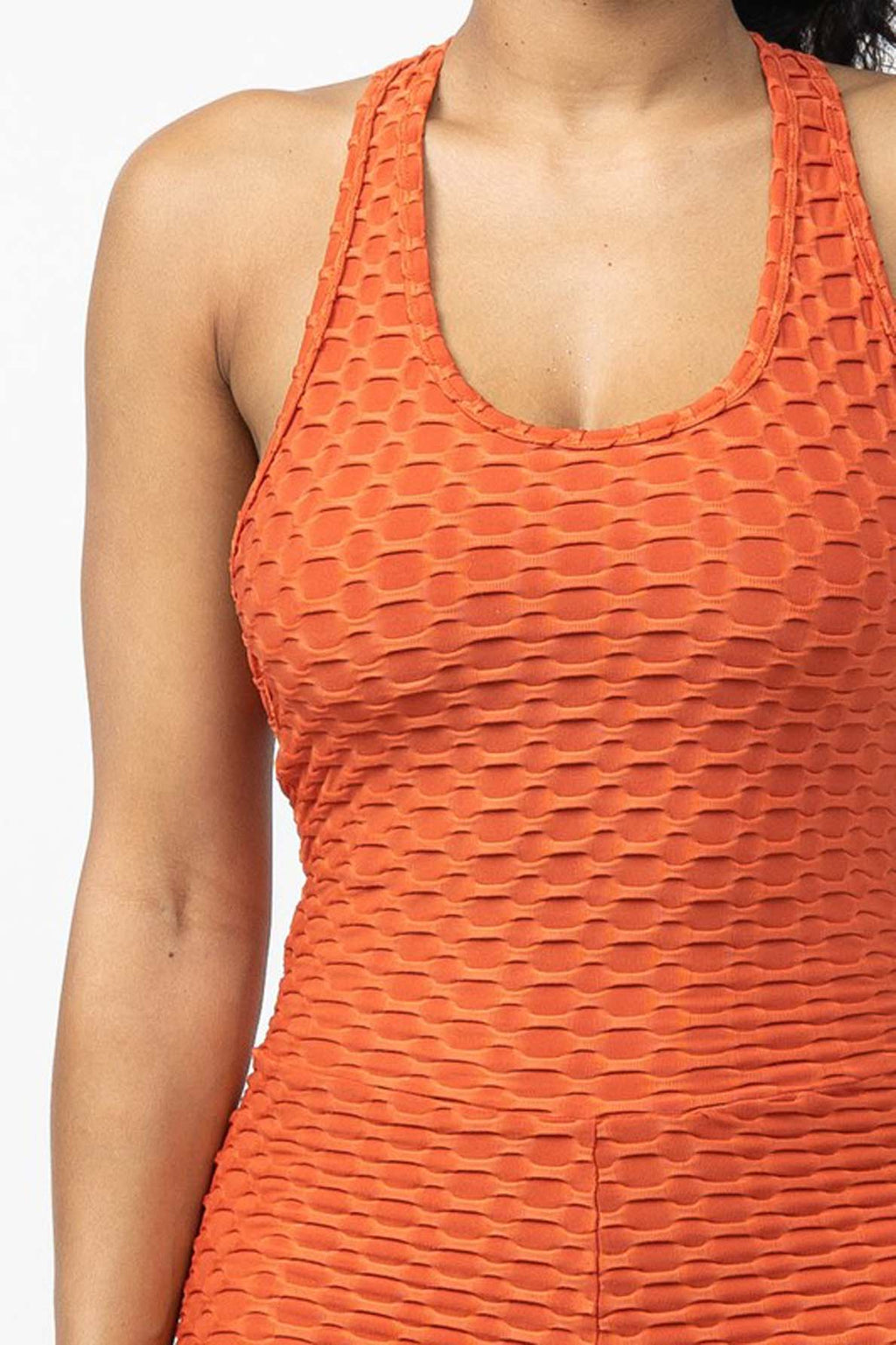 Honeycomb Textured Crisscross Back One-Piece Jumpsuit [6-Pack]