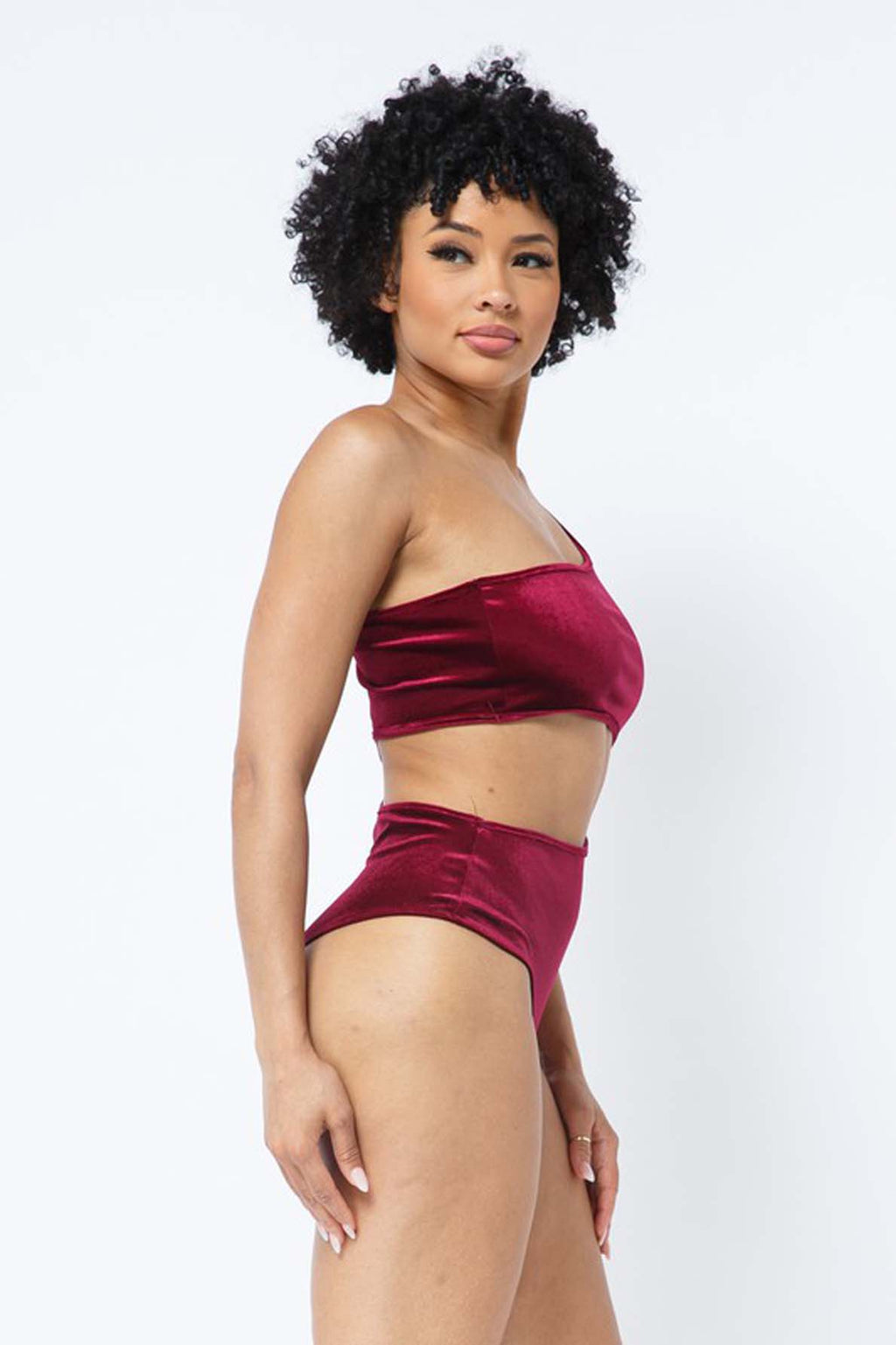 Velvet One-Shoulder Cutout Bodysuit – [Pack of 6]